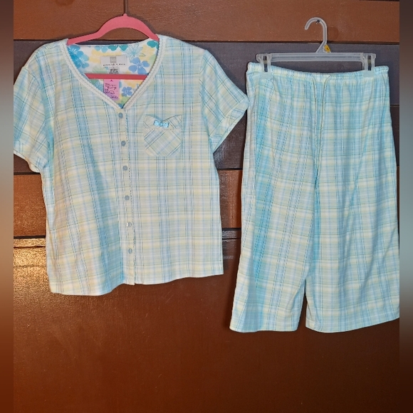 Cute Karen Neuburger small Feminine Short Sleeve top With Matching Capris - Picture 7 of 10